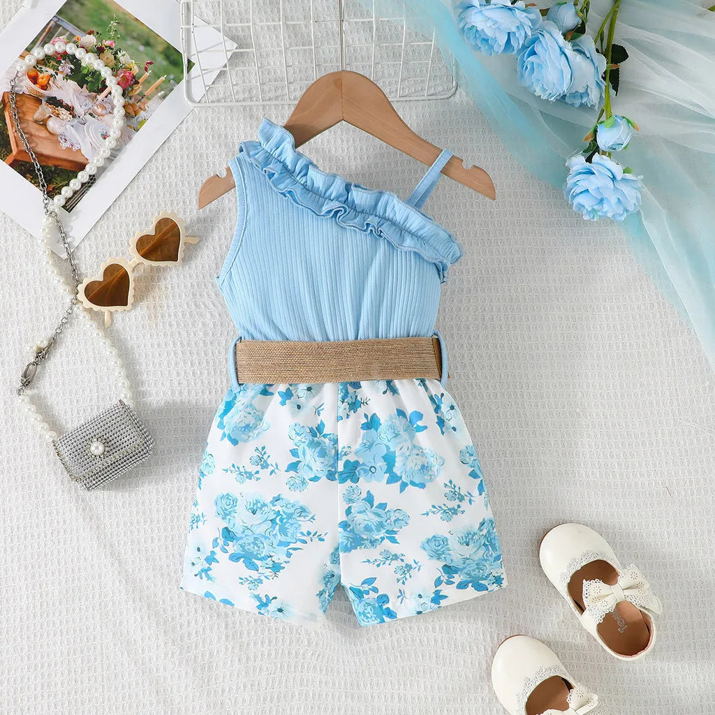 Kids Clothes 9 Months to 4 Years old Floral Off Shoulder Onesies