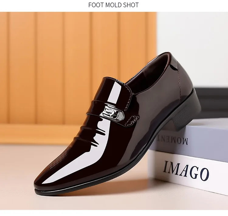 Brand New Leather Shoes Men Casual Business Shoes Office Work Shoes Men Party Wedding Oxford Pointed Toe Loafers