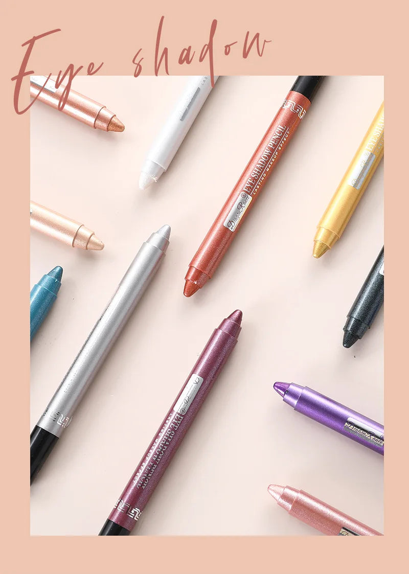12 Color Highlighter Eyeshadow Pencil Waterproof Glitter Matte Nude Eye Shadow Makeup Pigment Cosmetics Blue White Eyeliner Pen