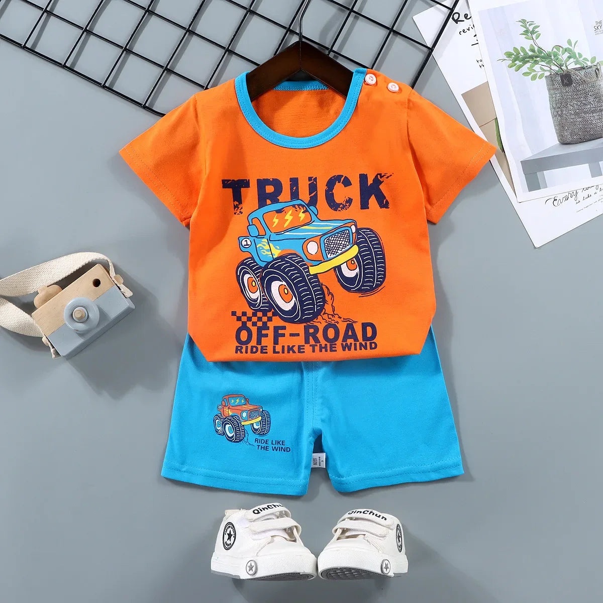2PCS mother Kids Clothes Children's Sets Boys Girl T-shirt Shorts Summer Cotton Short sleeve Baby Children