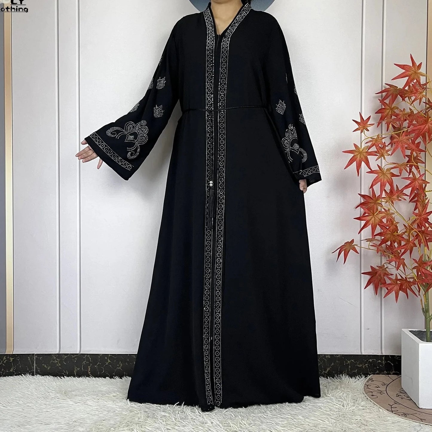 New arrival Style Women Elegant Dress Long Sleeves Open Abaya for spring season, Ramadan, Eid celebrations