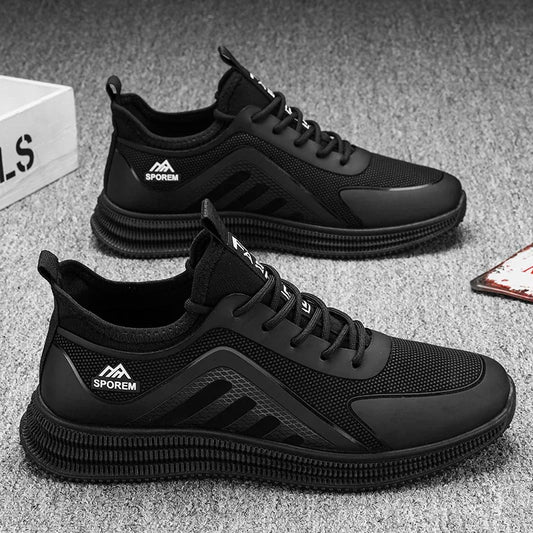 DUTRIEUX Men’s Casual Sneakers – PU Lace-Up Rubber Sole Shoes (C101-AB02)