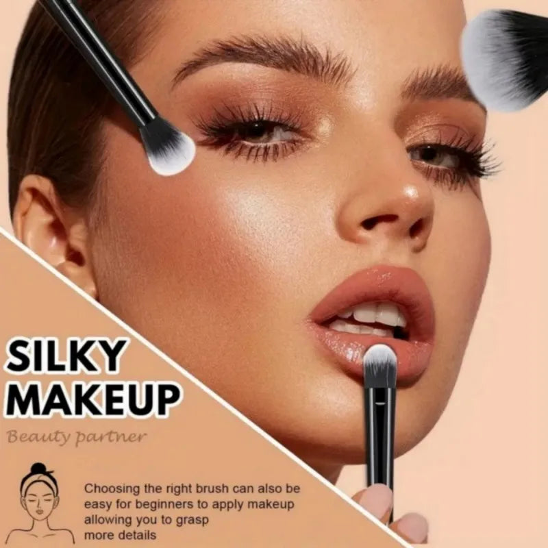 8Pcs Travel Makeup Brush Set - Portable Soft Synthetic Eyeshadow, Blush & Powder Brushes, Essential On-the-Go Beauty Kit
