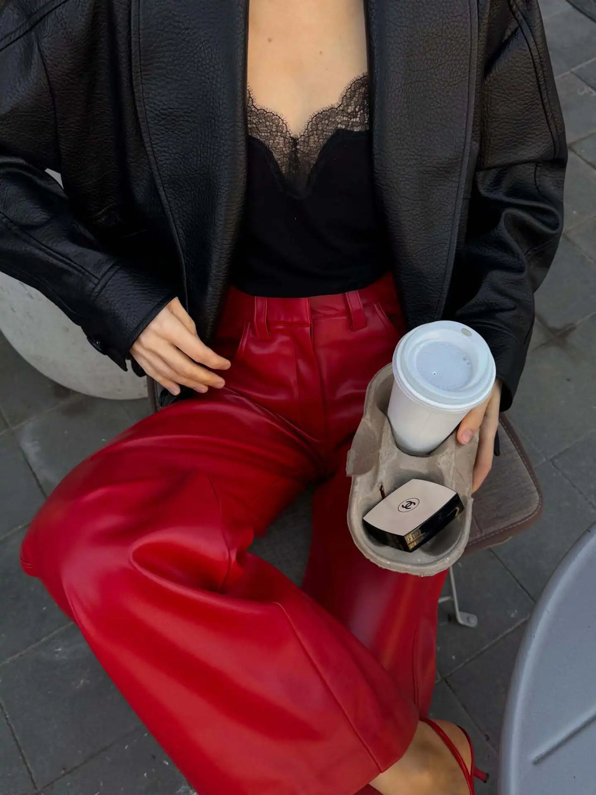 Vintage Ultra-soft PU Leather Pants High Waist Wide Leg Drape Straight-leg Slim Fit Pants 2026 Autumn Winter Streetwear