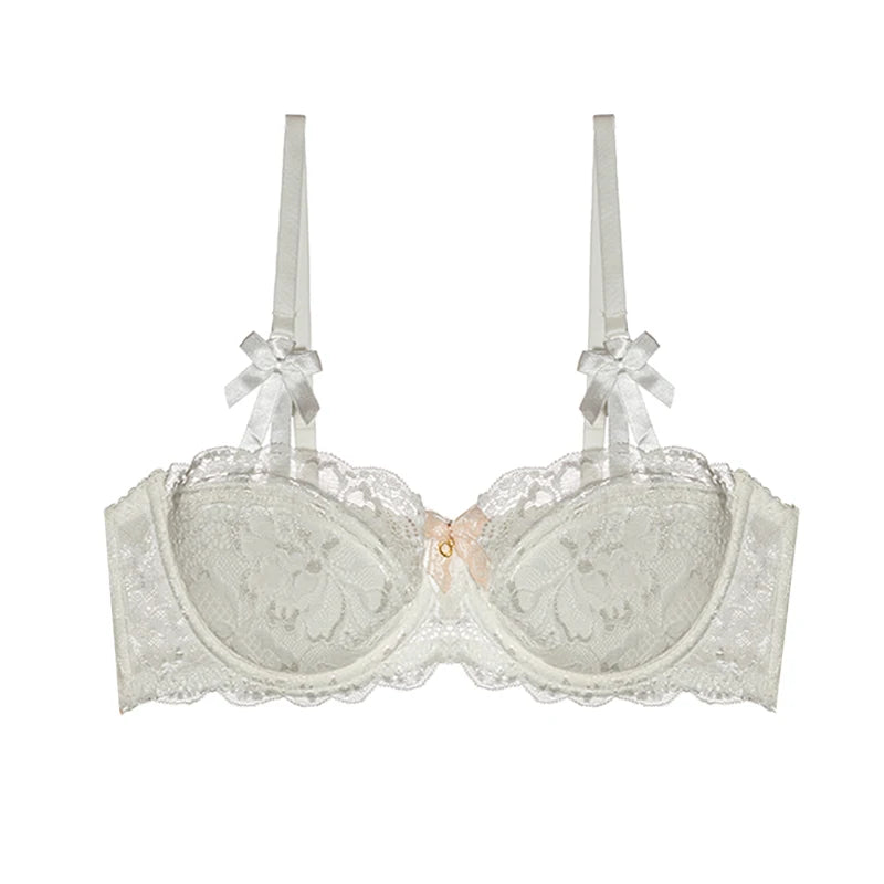 Victorian French Lace Lingerie Set Small Breasts Anti Sagging Thin Half Cup Push Up Bra Bralette Wireless Comfort for Women Sexy