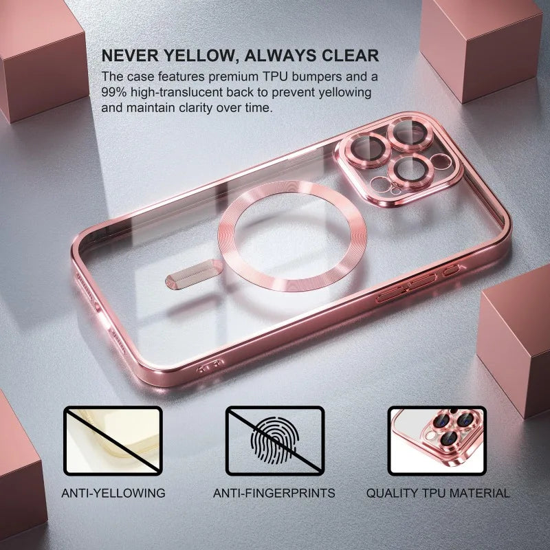 Luxury Transparent MagSafe Case for iPhone