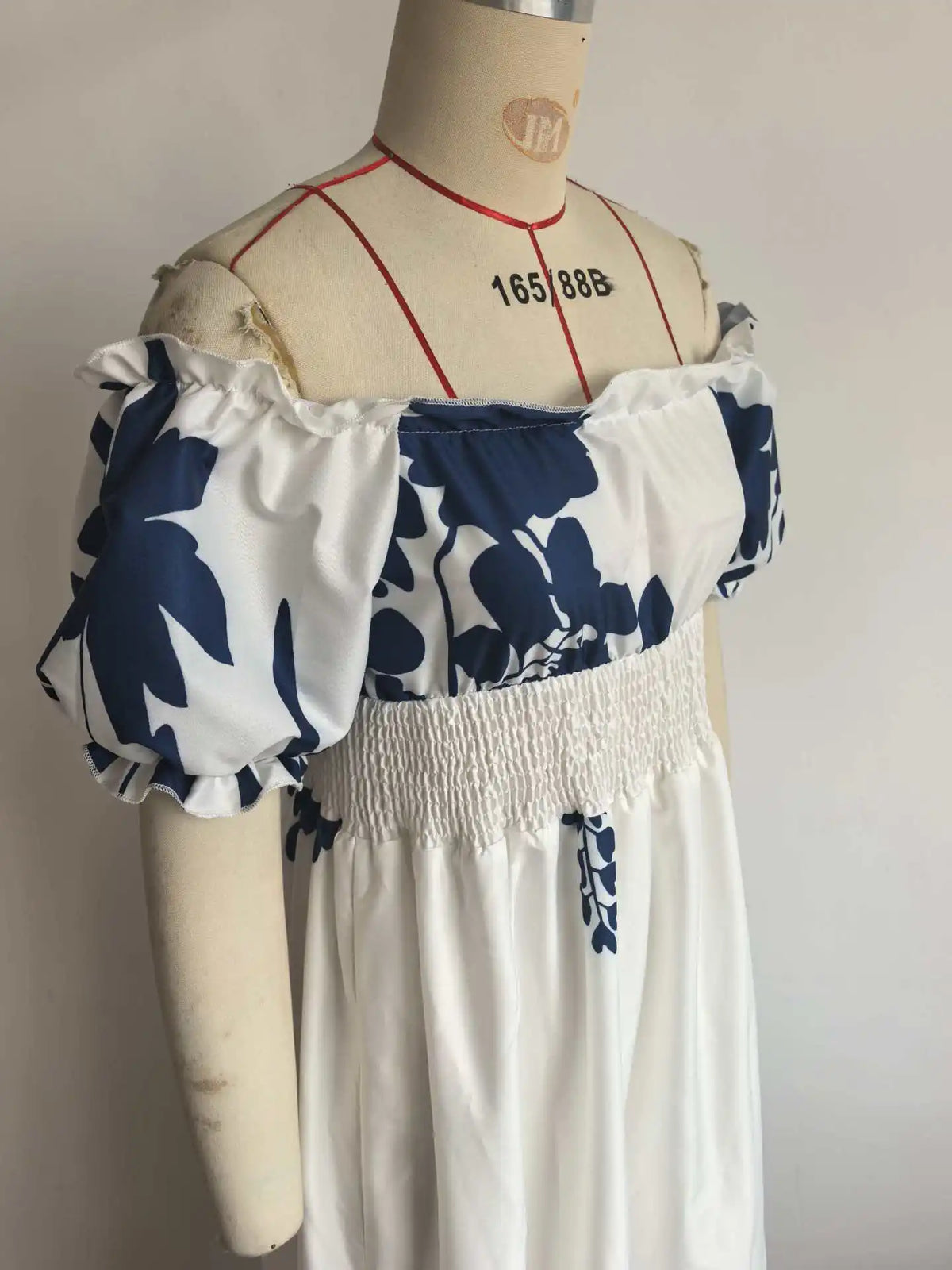 BKLD Women Clothing Summer Floral Print Dress Short Sleeve Square Collar Beach Holiday Outfits Waist Ruched Long Dresses Party