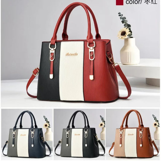 Fashion Splicing Leather Luxury Purses and Handbags Fashion Womens Crossbody Shoulder Bags for Women Trend Girl Tote Sac