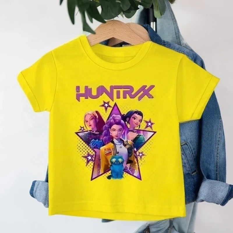 Kids Cartoon K-Pop Demon Hunters T-Shirt – Funny Summer Tee