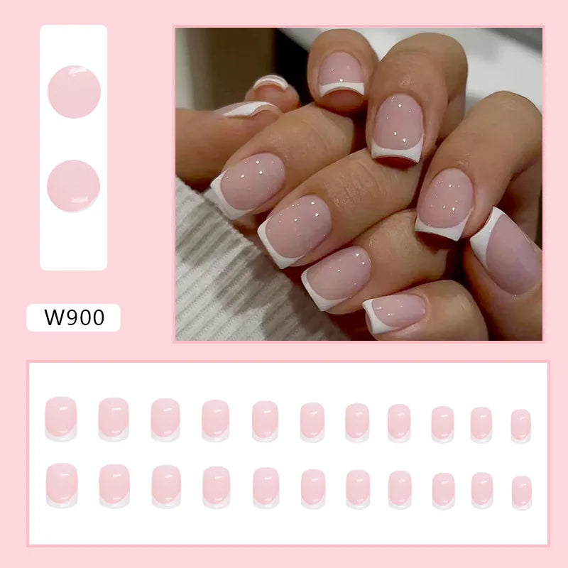 Leopard Print Pink Gradient Press-On Nails – 24PCS
