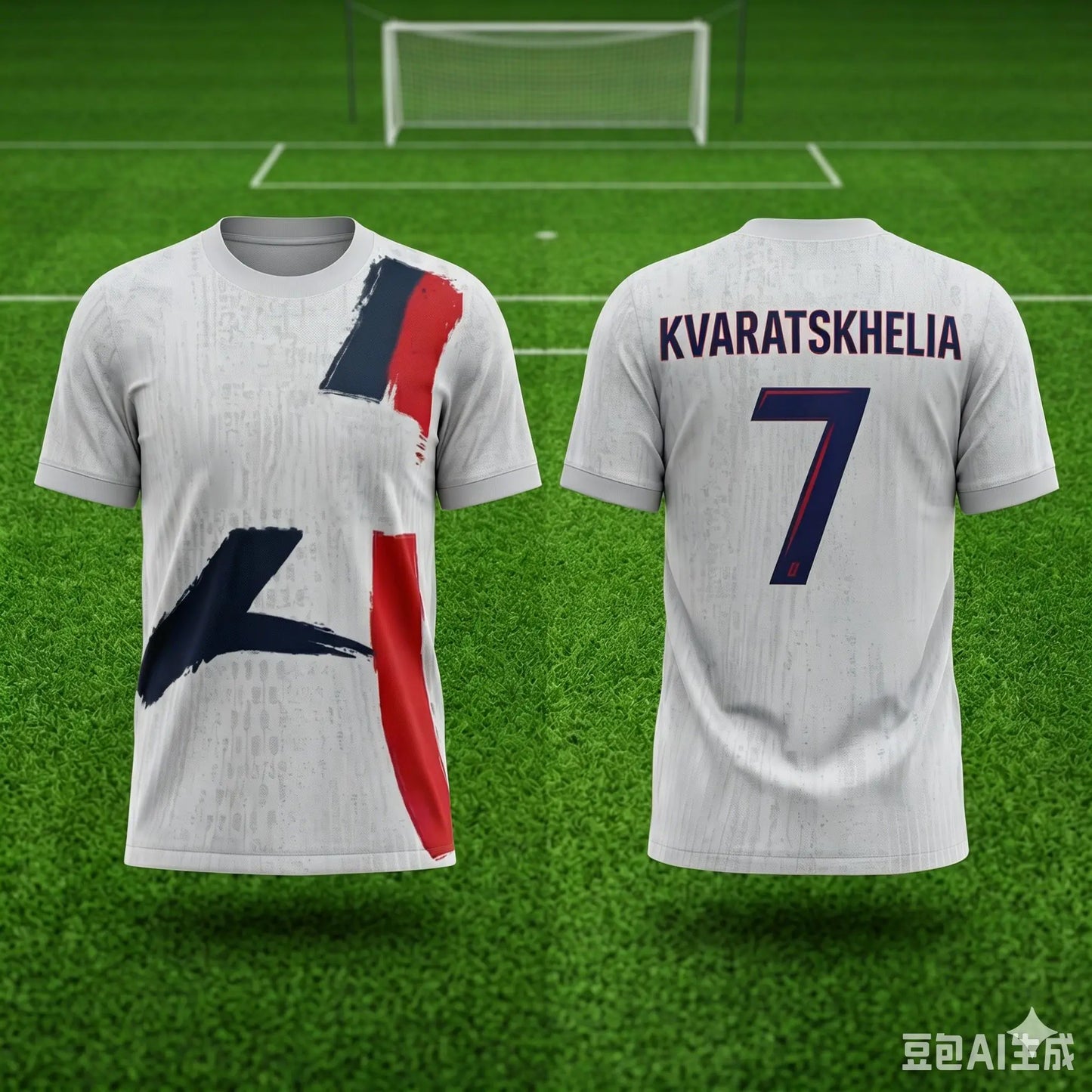 Kids PSG Soccer T-Shirt Player Edition No Print Brush Stroke Red Blue White Block Breathable Quick Dry Training Tee Sport Top