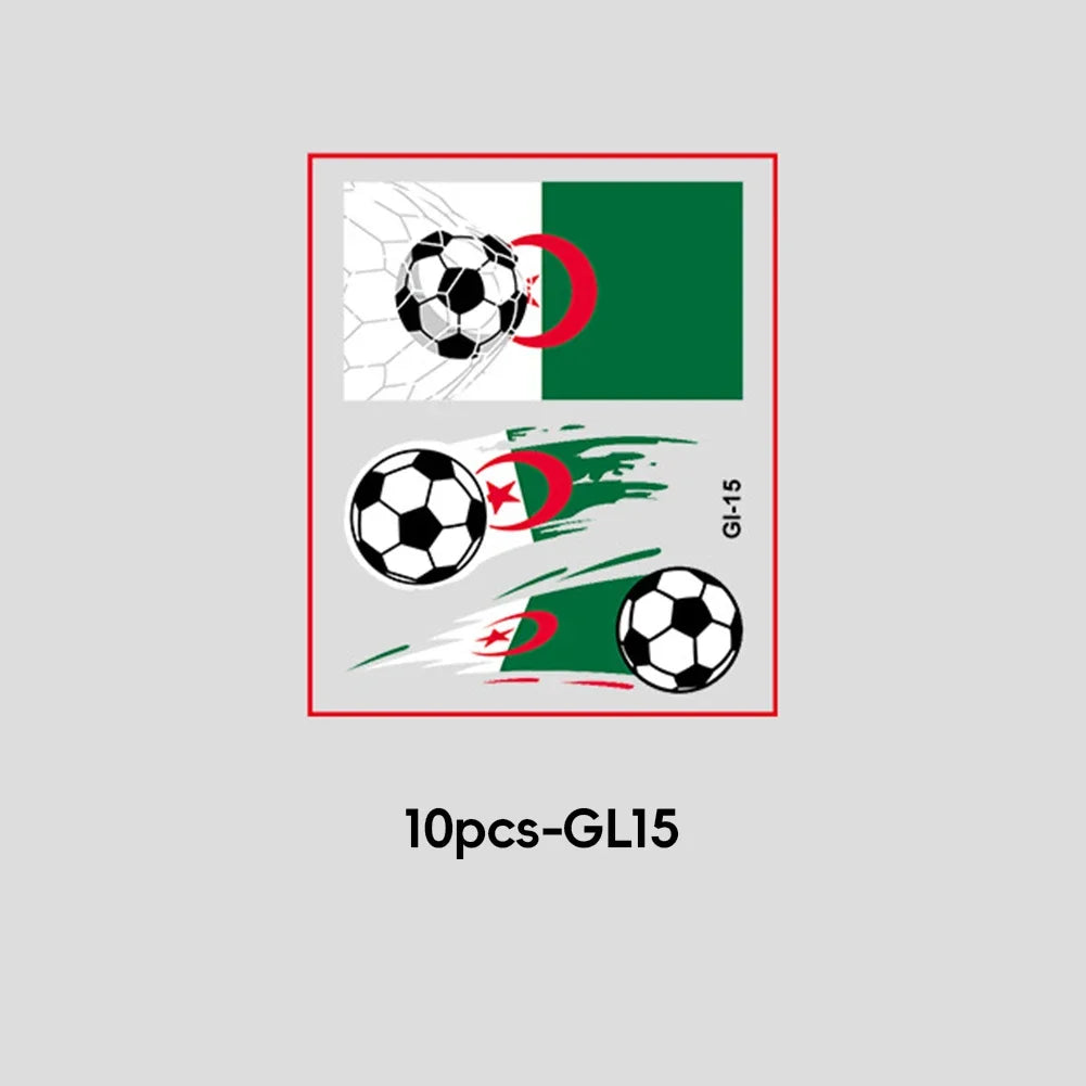Soccer Fan National Flag Face Tattoo Stickers - ملصقات وشم مؤقتة بأعلام الدول لمشجعي كرة القدم