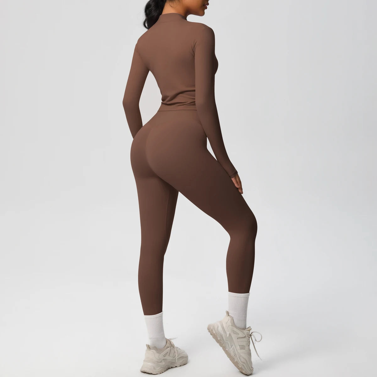 Hot Sale New Yoga Suit for Women Solid Color Yoga Zipper Long Sleeves Slim Casual Jacket Top Quick Drying Fitness Pants Gym Set