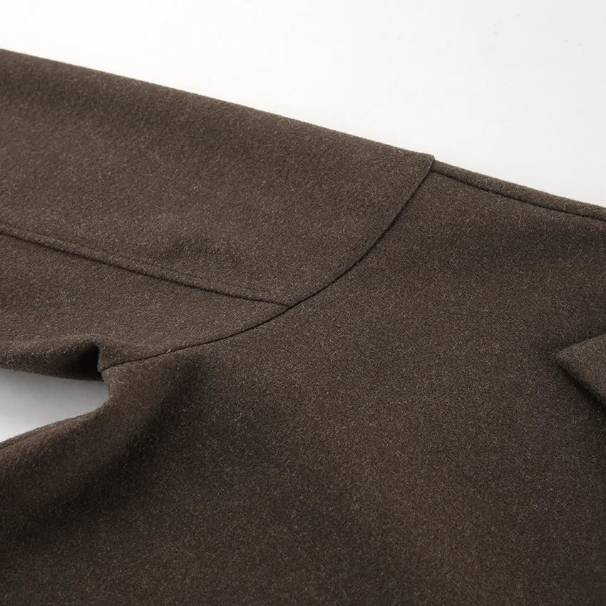 Elegant Women's Woolen Coat Zipper Long Sleeve Blazer Thick Warm Office Lady Tops 2026 Autumn Winter Fashion Short Streetwear