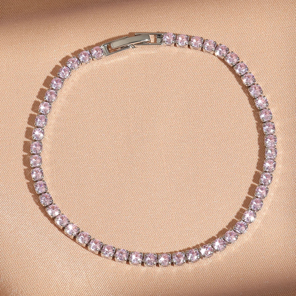 ZAKOL Shiny Pink Marquise Leaf Zircon Adjustable Charm Bracelet for Women Exquisite Wedding Engagement Jewelry New Colors