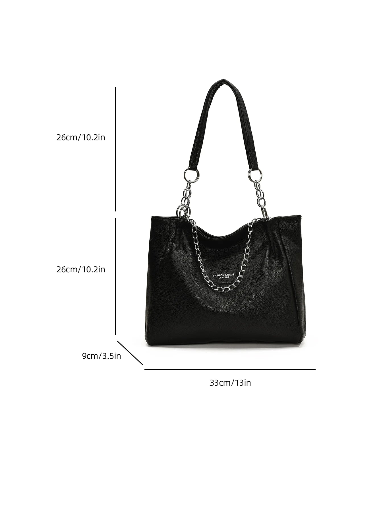 Luxury large bag women's Korean style large capacity PU soft leather single shoulder bag chain commuting tote bag