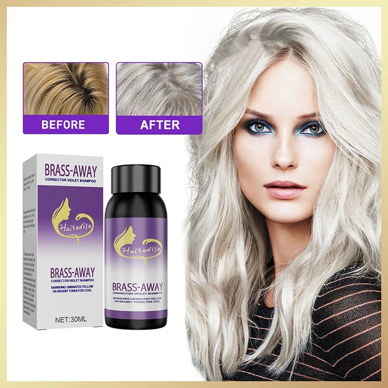Gray Color Fixing Hair Mask Shampoo Cover Gray Hair Fade Yellow After Bleach Hair Shampoo Non-irritating Purple Shampoo Blonde