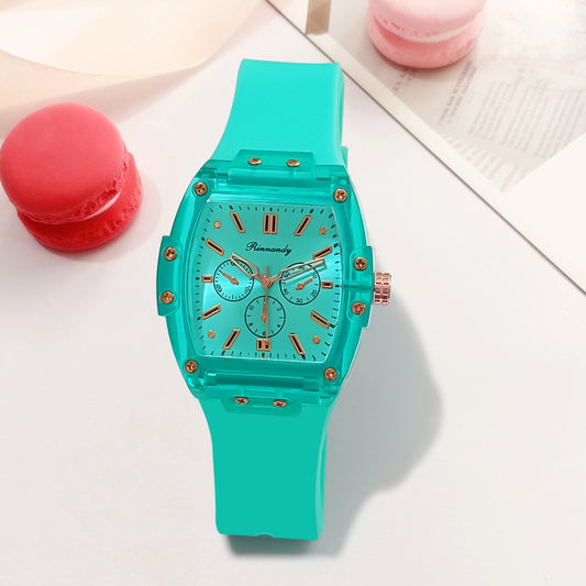 New Square Sport Women’s Quartz Watch – Silicone Strap