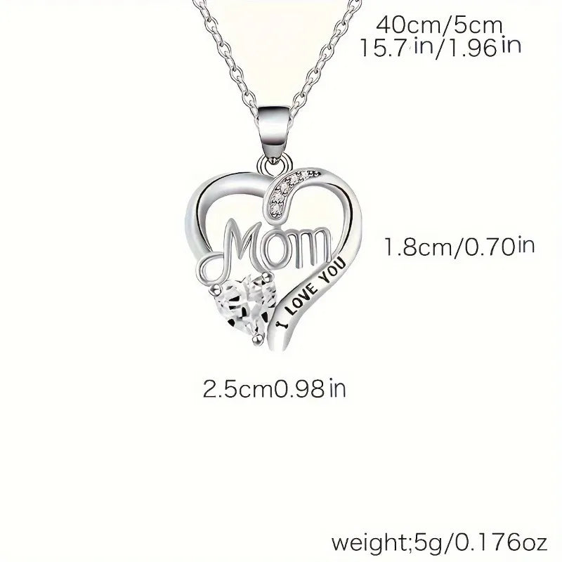 Elegant Style Heart shaped Pendant Necklace Hollow Design Mother's Day Gift Party Suitable for Best Friends Without Box