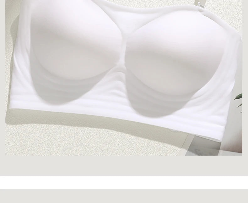 MOYISU Backless Halter Bra with Pads Cross Straps for Small Boobs, Volumizing Push Up Bralette, Strapless Plunge Dress Underwear