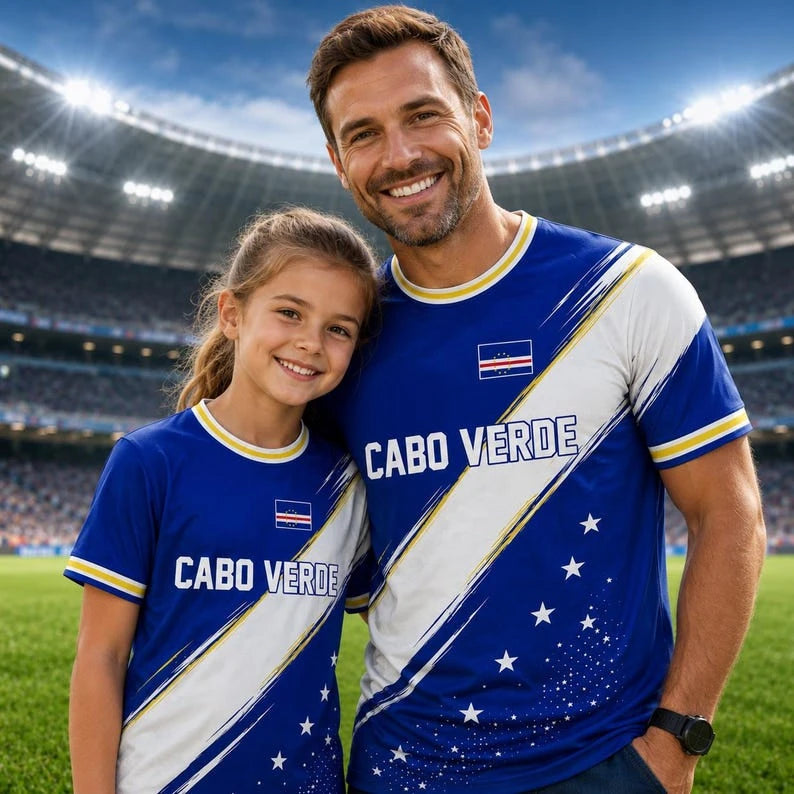 New Cape Verde football jersey Cape Verde football shirt family jerseys crew neck T-shirt quick-drying moisture-wicking