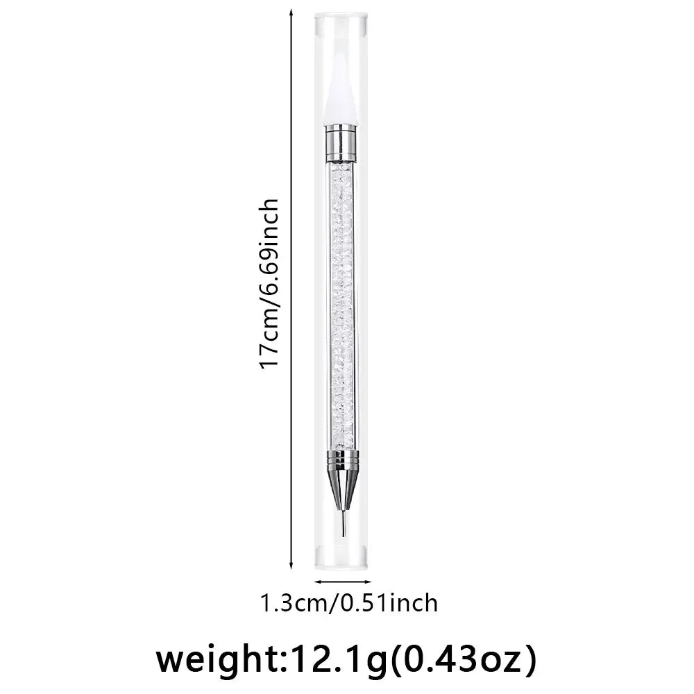1Pc Dual-ended Rhinestone Gems Picker Dotting Pen Wax Pencil Acrylic Handle Crystal Studs Picker Manicure Nail Art DIY Tools