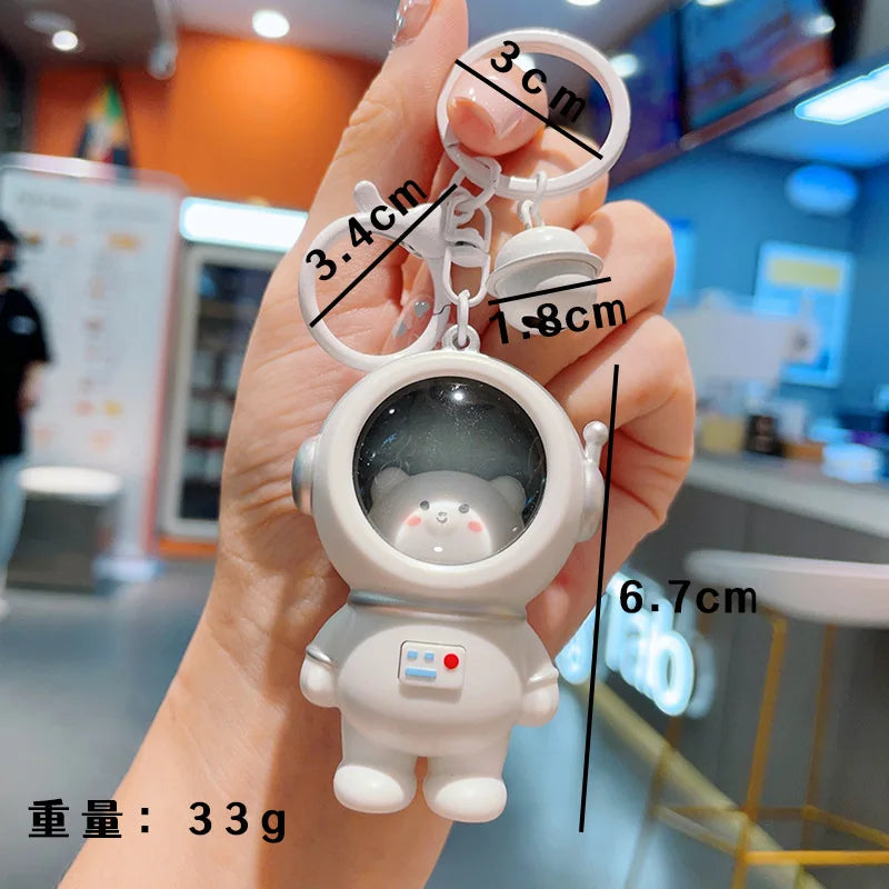 ZAKOL Cute Glowing Night Light Astronaut Cat Schoolbag Keychains Kawaii Bags Charm Decorative Pendants Accessories Gift Girs