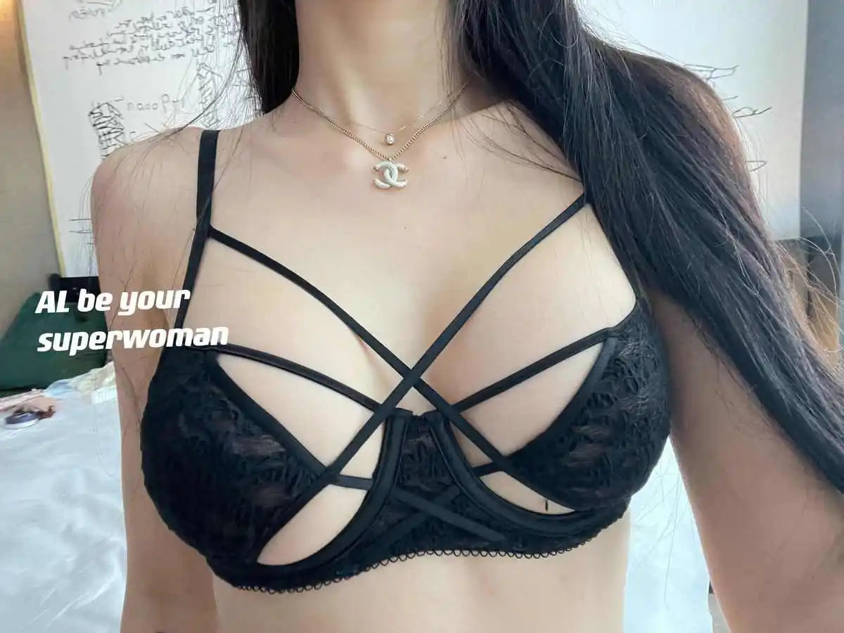 MOYISU Luxury French Bra Set Women's Sheer Underwire Bralette Comfort Support Minimizer Lingerie Sensual With Backless Design