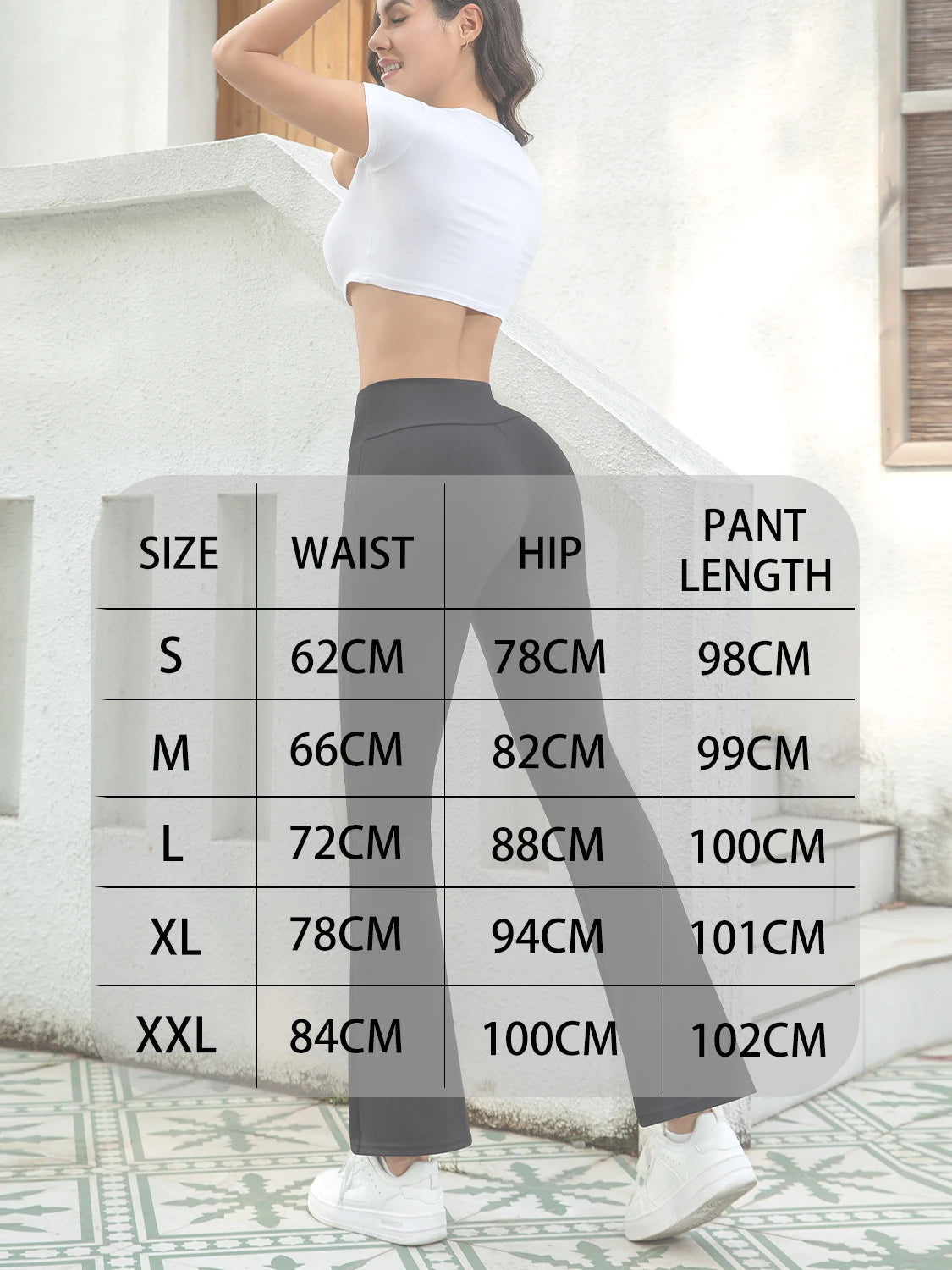 1PC Black High Waist Women's Legging Daily Causal Sports Bell-bottoms Fitness Yoga Elastic Leg Pants Spring and Autumn Season