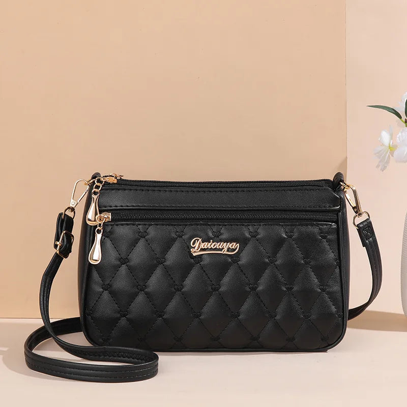 👜 Embroidery Messenger Bags Women Leather Handbags - حقيبة كتف نسائية مطرزة جلدية مع كُرة زينة أنيقة