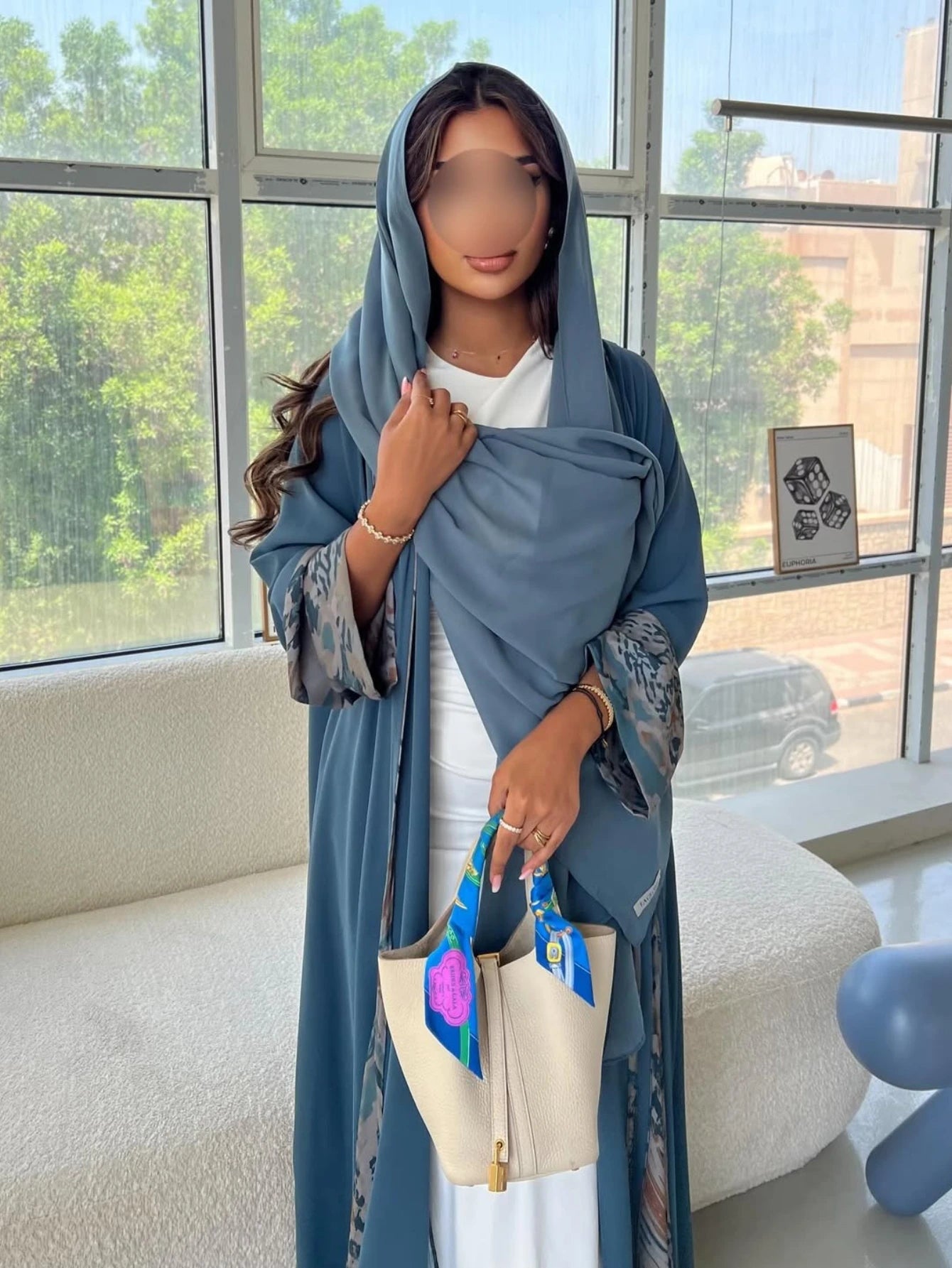 New arrival elegant women abaya set including a kaftan-style abaya for spring season, Ramadan, Eid celebrations