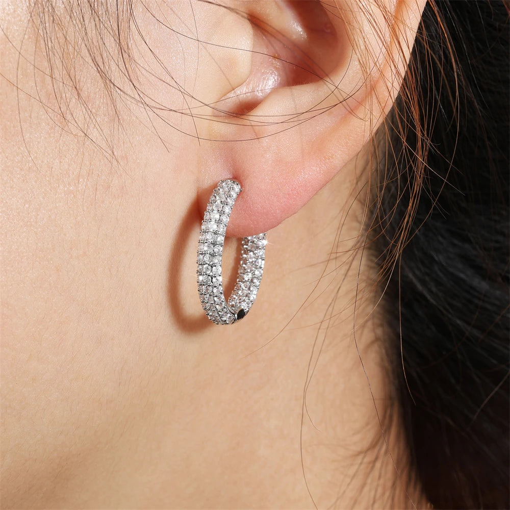 ZAKOL Luxury Shiny Micropaved Zirconia Hoop Earrings for Women Exquisite Wedding Party Jewelry Wholesale