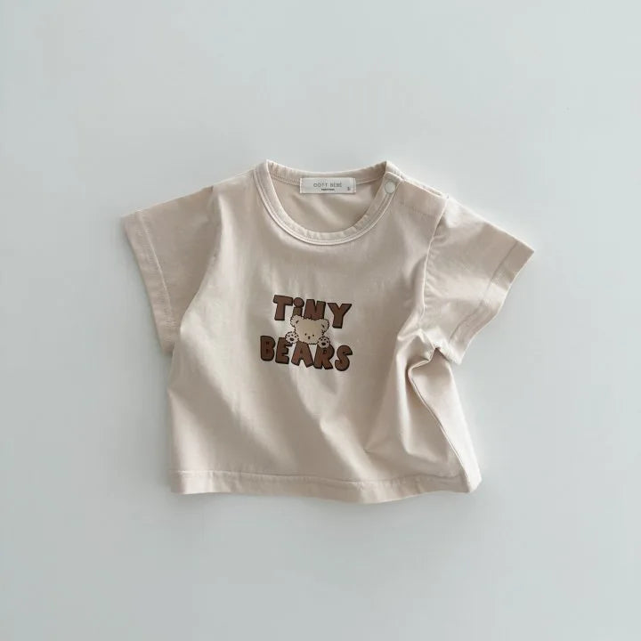 2025 Summer New Baby Short Sleeve T Shirt Cute Bear Print T Shirts For Boy Girl Candy Color Tee Toddler Tops Baby Clothes
