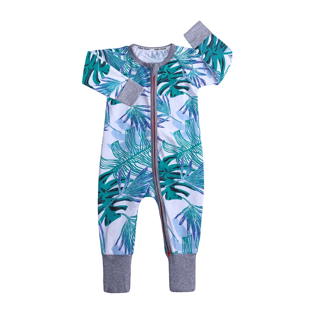 Spring Long Sleeve Baby Romper Newborn Jumpsuit Toddler Boy Girl Cotton Soft Onesie Pajamas Double Zipper Bodysuit Fall Clothes