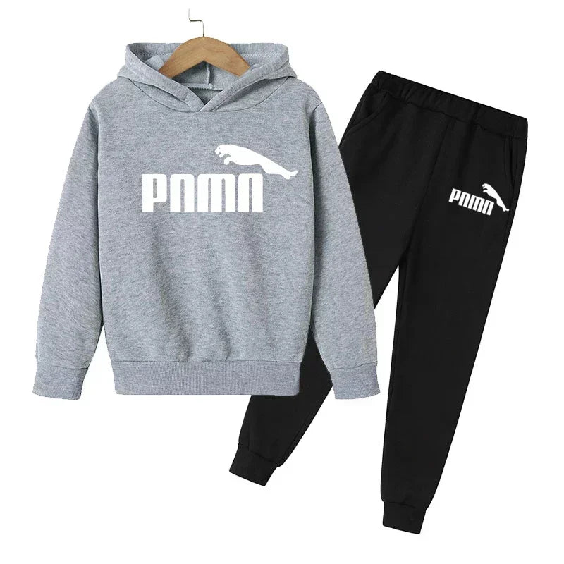 Kids Autumn Spring Trend Letter Print 2pcs Hoodie+Pants Tracksuits 2-13 Years Boys Girls Casual Outfits Children Clothes Sets