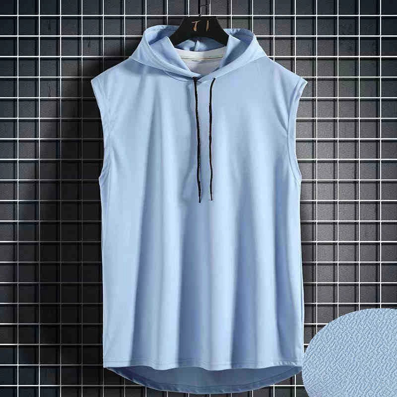 Solid Color  Brand New Men's Tank Tops Vest Sleeveless Tees For Male Hooded Man Vests Tops Hip Hop Men Tank Top T shirt