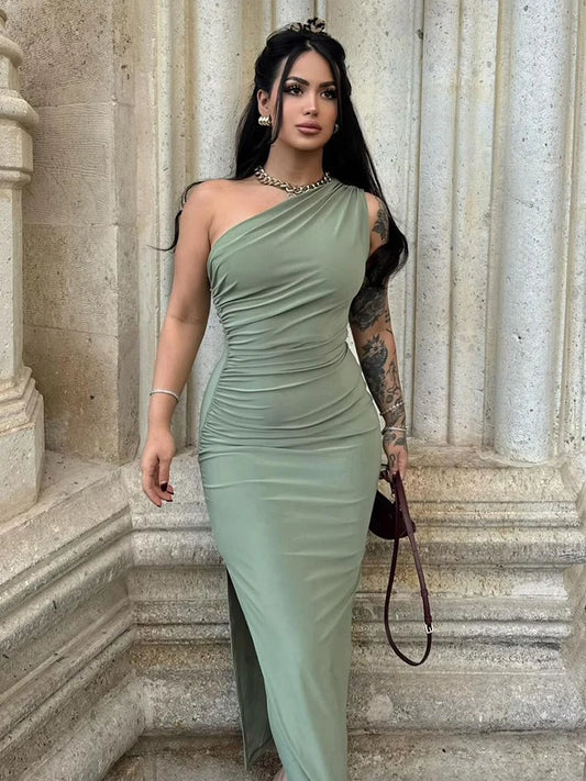 🖤 Sexy Black Sleeveless Maxi Dress for Women 👠 – Backless Slim Fit Party Dress with Side Split | فستان نسائي أسود طويل بدون أكمام – تصميم مكشوف الظهر مع شق جانبي أنيق للمناسبات والسهرات