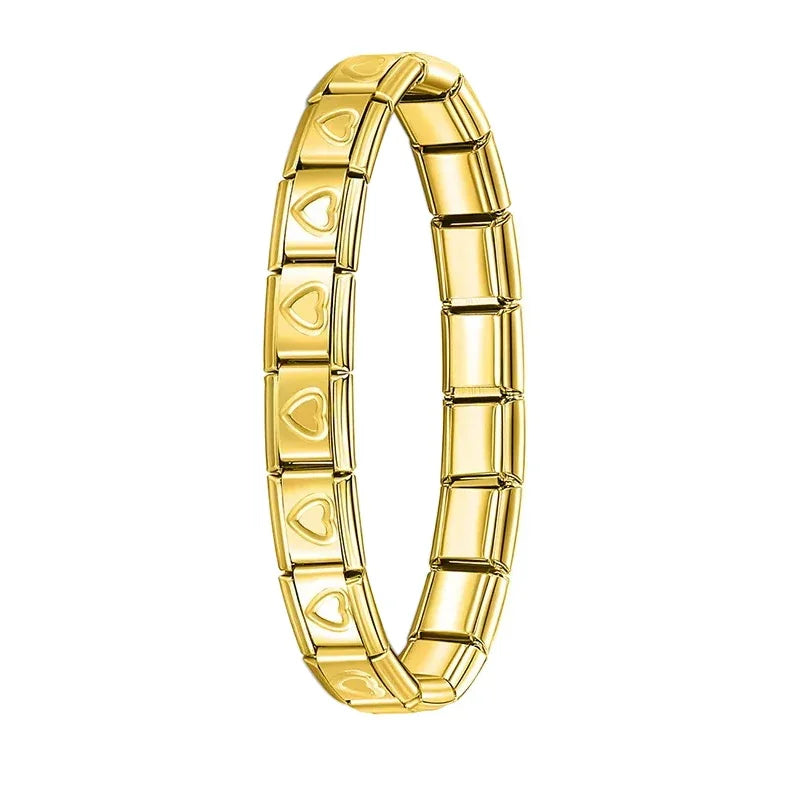 ✨ Hapiship Italian Elastic Charm Bracelet – 9mm Stainless Steel Fashion Bangle 🔷 سوار تشارم مرن إيطالي للنساء من هابي شيب – عرض 9 ملم ستانلس ستيل أنيق