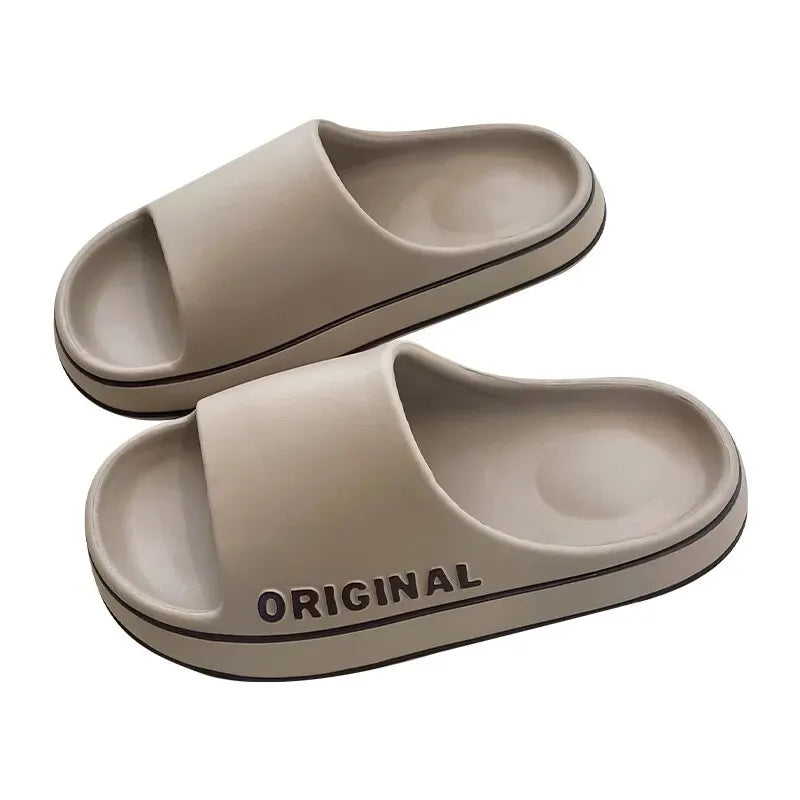 Feslishoet Unisex Letter Slides – Thick Sole Anti-Slip Summer Slippers for Beach & Indoor | شبشب Feslishoet برسومات – نعل سميك ومضاد للانزلاق للرجال والنساء، صيفي للبحر والحمام