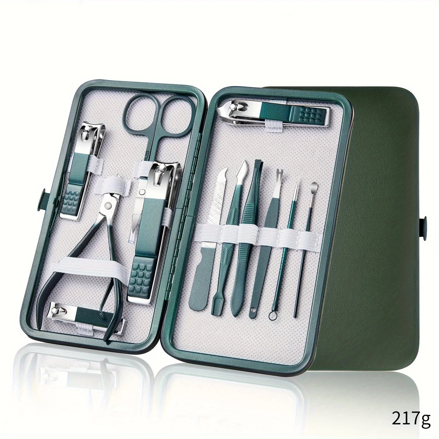 Professional 7/10/12/18-Piece Stainless Steel Nail Care Kit – Manicure & Pedicure Travel Set with Case | طقم عناية بالأظافر احترافي 7/10/12/18 قطعة من الستانلس ستيل – مانيكير وباديكير مع حقيبة سفر