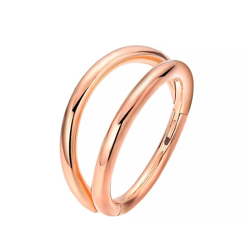 16G Double Hoop Nose & Cartilage Ring – Open Stacked Septum Piercing for Women & Men | حلق مزدوج للأنف والغضروف بقياس 16G – تصميم مفتوح وعصري مناسب للنساء والرجال
