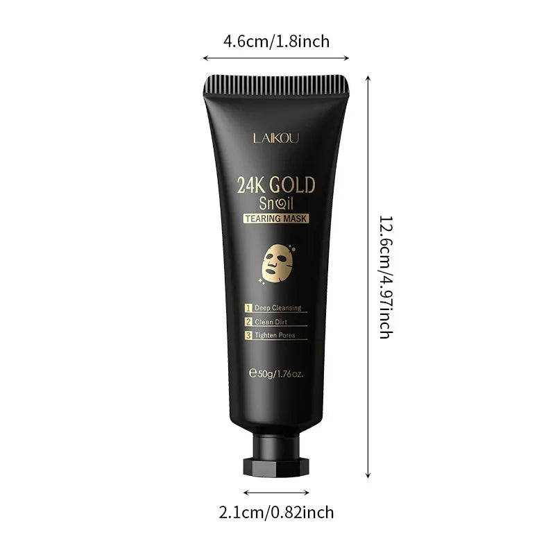 LAIKOU 24K Gold Sakura Face Mask – Anti-Wrinkle & Whitening Peel Off | ماسك الذهب والساكورا 24K من لايكو لتفتيح البشرة ومكافحة التجاعيد