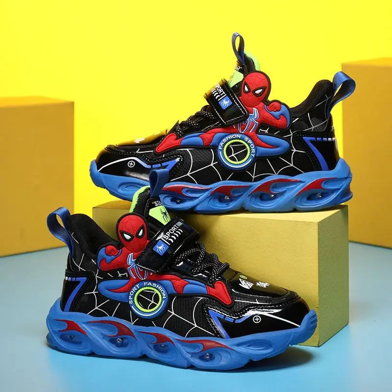 👟 Disney Boys LED Sneakers – Cartoon Light-Up Sports Shoes for Kids | حذاء أطفال ديزني رياضي بإضاءة – تصميم كرتوني ضد الانزلاق مع أضواء LED