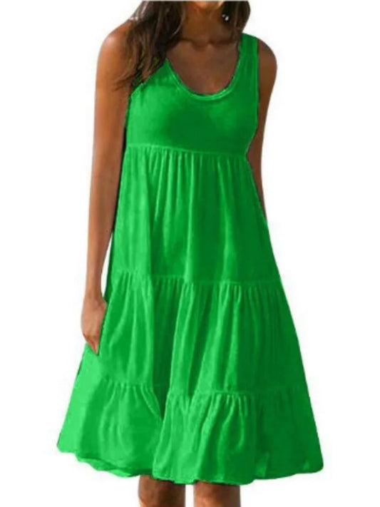 ✨ Summer Sleeveless Casual Dress – Solid Color & Flowy Fit | فستان نسائي صيفي بدون أكمام بلون سادة – مريح وأنيق لإطلالة خفيفة
