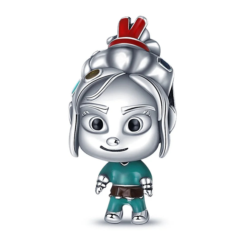925 Sterling Silver Disney Bead Charm – Mickey, Minnie & Stitch DIY Bracelet Accessory | خرزة فضية أصلية 925 بتصميم ديزني – ميكي، ميني، وستيتش لسوار DIY نسائي أنيق