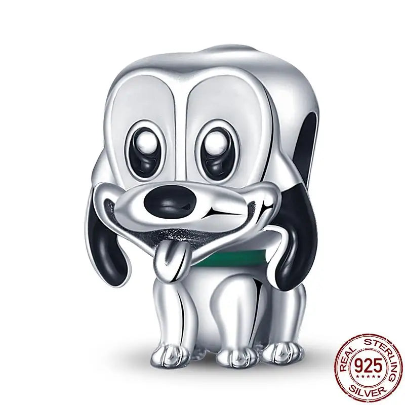 925 Sterling Silver Disney Bead Charm – Mickey, Minnie & Stitch DIY Bracelet Accessory | خرزة فضية أصلية 925 بتصميم ديزني – ميكي، ميني، وستيتش لسوار DIY نسائي أنيق