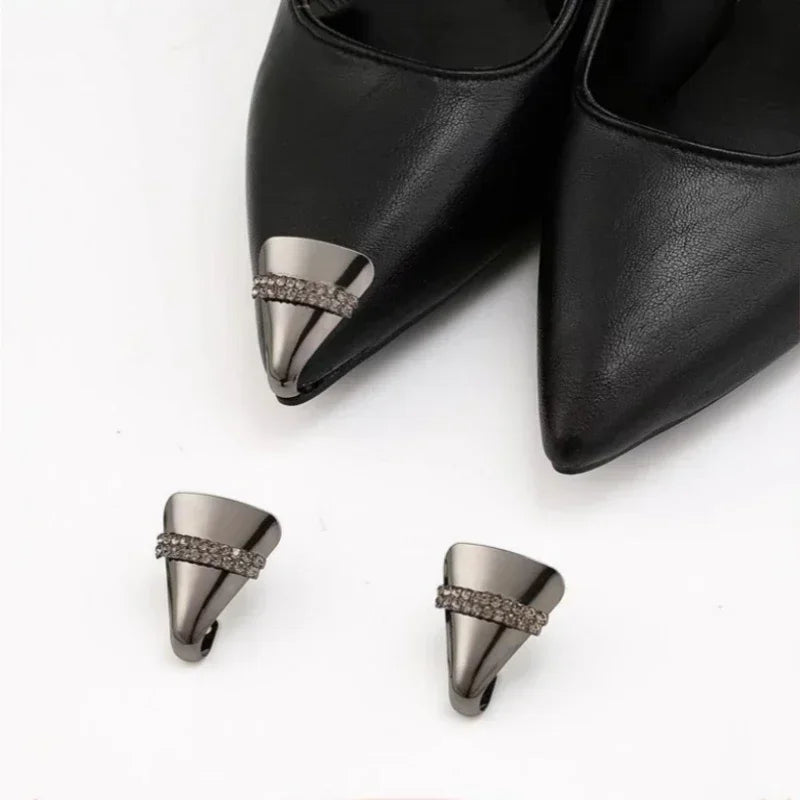 Women’s High Heel & Flat Shoe Metal Toe Cap – Leather Tip Protector Accessory Against Kicks & Wear | غطاء معدني لحماية مقدمة الحذاء النسائي – واقٍ للجلد ضد الخدوش والاحتكاك للكعب العالي والأحذية المسطحة