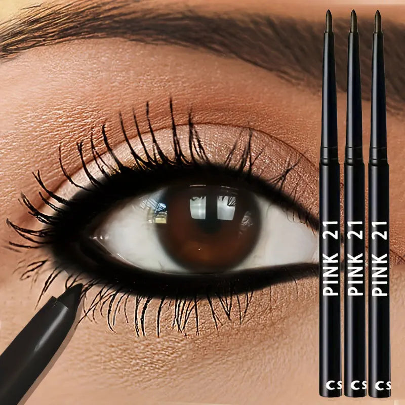 3 أقلام آيلاينر أسود مقاومة للماء وثابتة وطويلة الأمد | 3pcs Waterproof Black Eyeliner Pencils – Long-Lasting & Smudge-Proof
