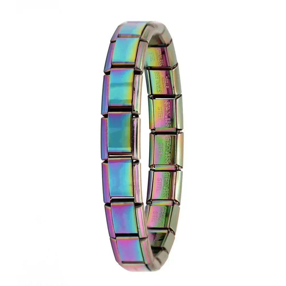 ✨ Hapiship Italian Elastic Charm Bracelet – 9mm Stainless Steel Fashion Bangle 🔷 سوار تشارم مرن إيطالي للنساء من هابي شيب – عرض 9 ملم ستانلس ستيل أنيق