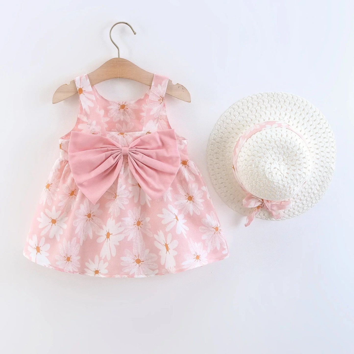 🎀 Summer Floral Princess Dress for Girls 0-3 Years 👗 – Sweet Everyday Dress with Bow | فستان صيفي مزخرف بالزهور للبنات من عمر 0-3 سنوات – فستان أميرة ناعم مع فيونكة